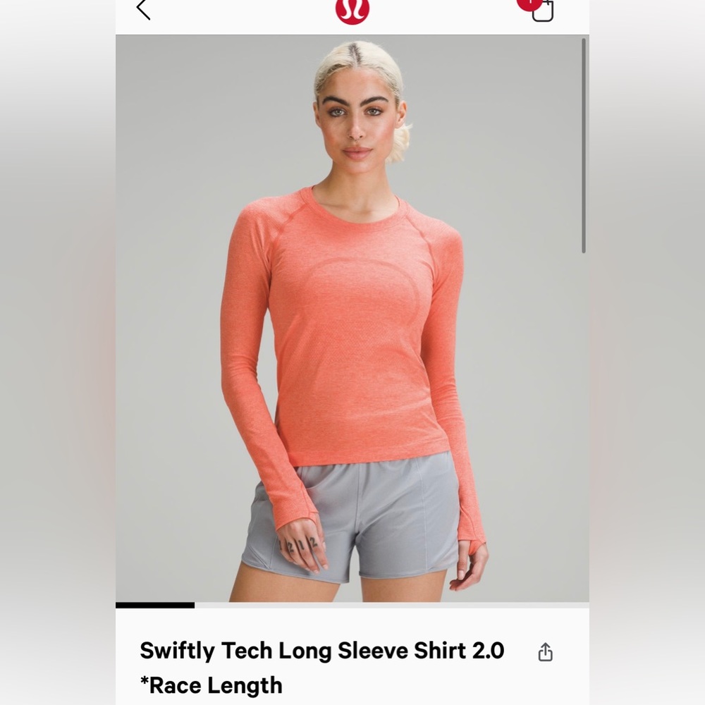 Lululemon swiftly tech long sleeve. Size 4
